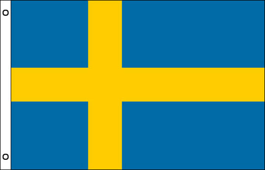 Image of Sweden flagpole flag Swedish funeral flag