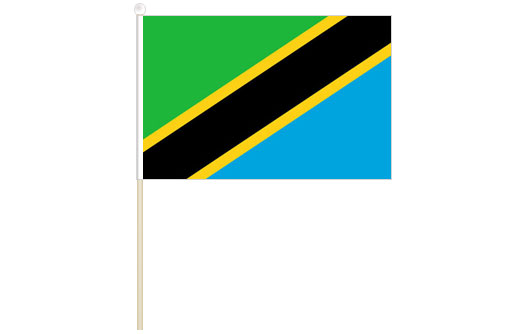 Tanzania hand waving flag | Tanzania stick flag