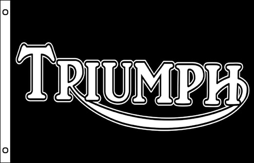Triumph logo flag 900 x 1500 | Black Triumph logo flag 3' x 5'