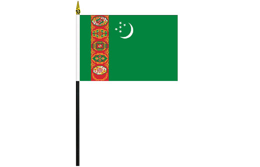 Turkmenistan desk flag | Turkmenistan school project flag