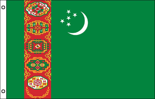 Image of Flag of Turkmenistan flag 900 x 1500 Large Turkmenistan funeral flag