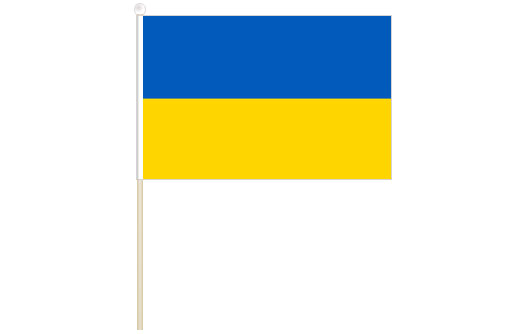 Ukraine hand waving flag | Ukraine stick flag