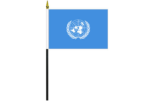 Image of United Nations desk flag United Nations table flag