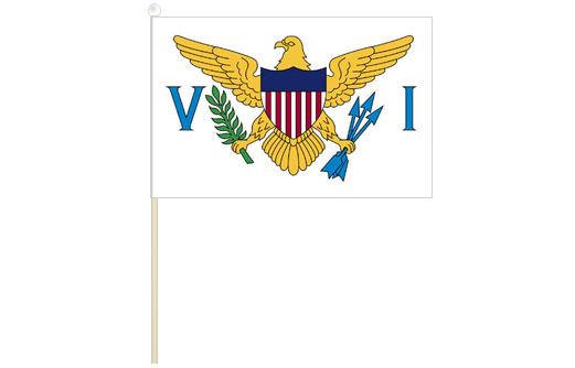 Image of US Virgin Island hand waving flag US Virgin Islands stick flag