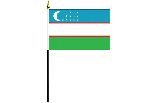 Image of Uzbekistan desk flag Uzbekistan school project flag