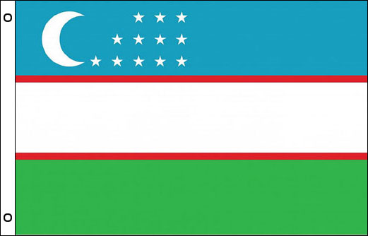 Image of Uzbekistan flagpole flag Uzbekistan funeral flag