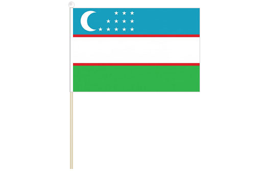 Uzbekistan hand waving flag | Uzbekistan stick flag
