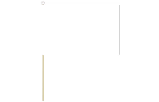 Image of White flag 300 x 450mm White hand waving stick flag