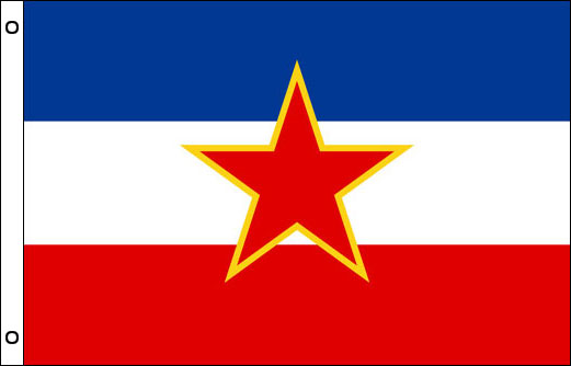 Yugoslavia flagpole flag | Yugoslav funeral flag