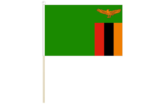 Image of Zambia hand waving flag Zambia stick flag
